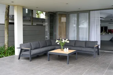 Palau Cafébord och Loungebord Utomhus 103 cm Teak Trä - Grå - Utemöbler & utemiljö - Utebord & trädgårdsbord - Cafébord