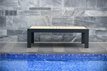 Palau Cafébord och Loungebord Utomhus 143 cm Teak Trä - Grå - Utemöbler & utemiljö - Utebord & trädgårdsbord - Cafébord