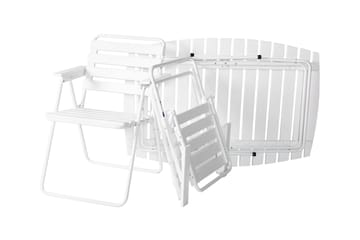 Retro Cafébord Utomhus 120 cm Trä - Vit - Utemöbler & utemiljö - Utebord & trädgårdsbord - Cafébord