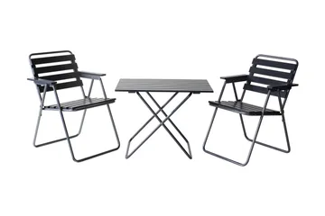 Retro Hopfällbart Cafébord Utomhus 75 cm Trä - Svart/grå - Utemöbler & utemiljö - Utebord & trädgårdsbord - Cafébord