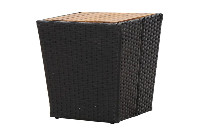 Tebord svart 41,5x41,5x43 cm konstrotting och massivt akacia - Svart - Cafébord