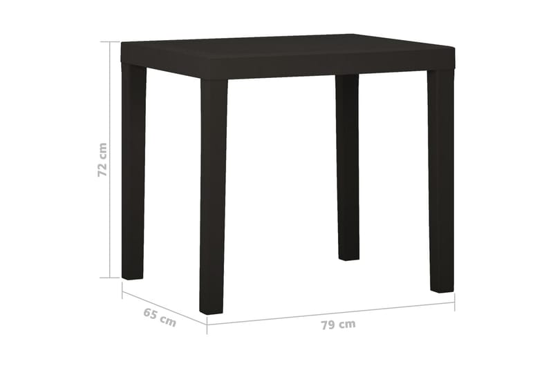 Trädgårdsbord antracit 79x65x72 cm plast - Grå - Cafébord