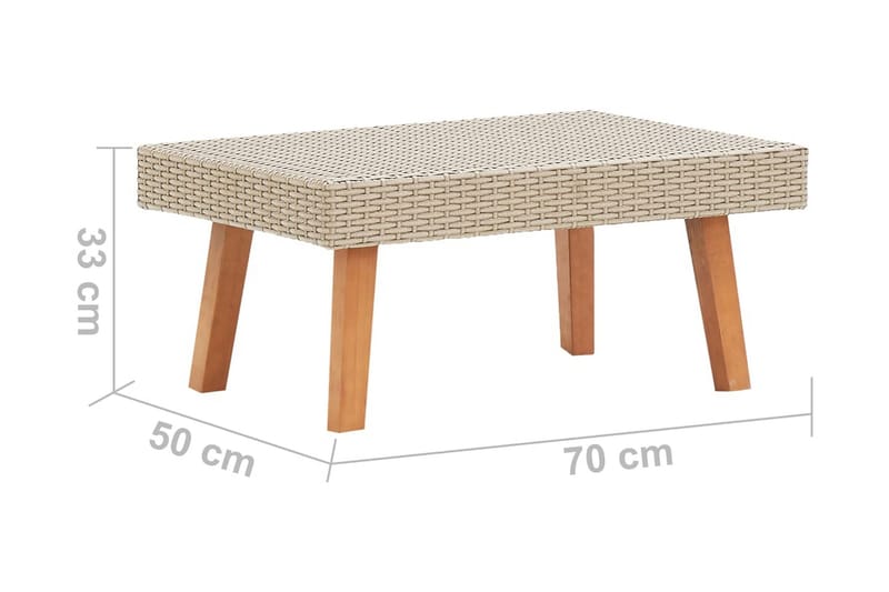 Trädgårdsbord konstrotting beige - Beige - Cafébord