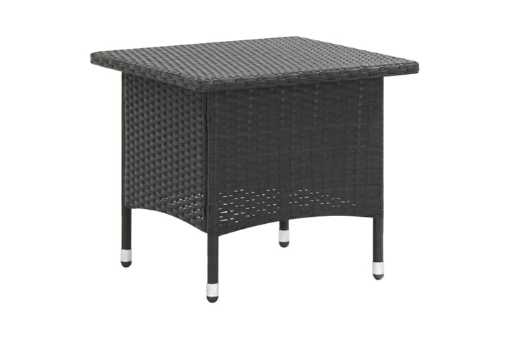 Trädgårdsbord svart 50x50x47 cm konstrotting - Svart - Cafébord