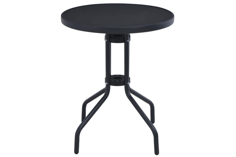 Trädgårdsbord svart 60 cm stål och glas - Svart - Cafébord