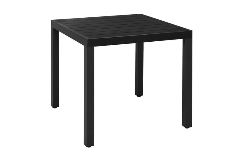 Trädgårdsbord svart 80x80x74 cm aluminium och WPC - Svart - Matbord utomhus