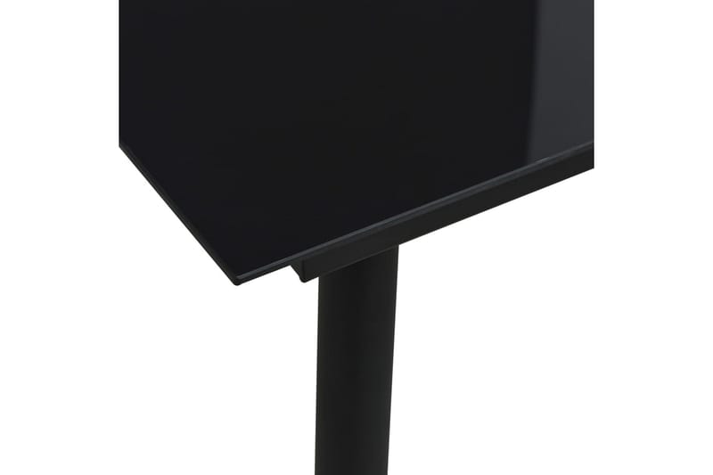 Trädgårdsbord svart 80x80x74 cm stål och glas - Svart - Cafébord