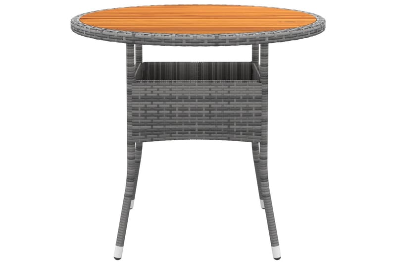 Utebord Ã˜80x75 cm akaciaträ och konstrotting grå - Grå - Cafébord