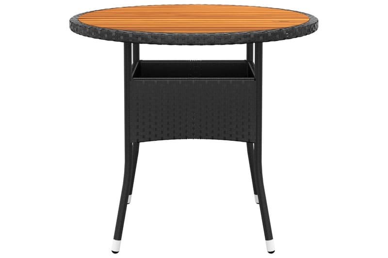 Utebord Ã˜80x75 cm akaciaträ och konstrotting svart - Svart - Cafébord