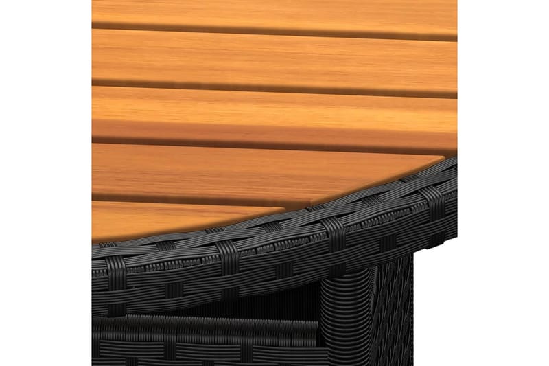 Utebord Ã˜80x75 cm akaciaträ och konstrotting svart - Svart - Cafébord