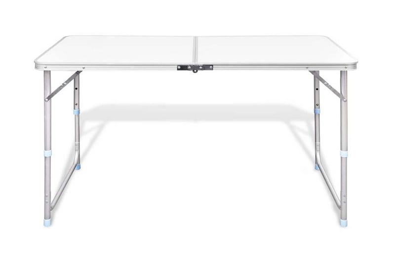 Campingbord med höj- och sänkbar aluminium (hopfällbar) 120x - Vit - Campingbord