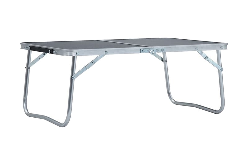 Hopfällbart campingbord grå aluminium 60x40 cm - Grå - Campingbord