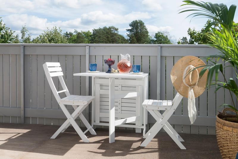 Slagbord Hillerstorp Åre 70x20/80/140 cm - Vit Akacia - Utemöbler & utemiljö - Utebord & trädgårdsbord - Campingbord