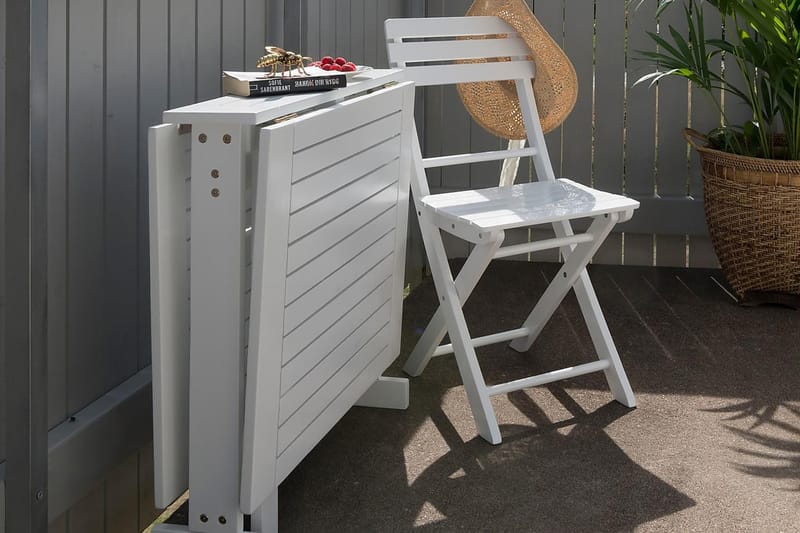 Slagbord Hillerstorp Åre 70x20/80/140 cm - Vit Akacia - Utemöbler & utemiljö - Utebord & trädgårdsbord - Campingbord