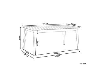 Cellino Matbord Utomhus 180x90 cm - Ljusbrun - Utemöbler & utemiljö - Utebord & trädgårdsbord - Matbord utomhus