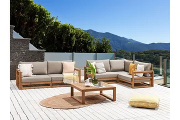 Des Moines Sidobord och Soffbord Utomhus 90 cm Trä Akacia - Ljusbrun - Utemöbler & utemiljö - Utebord & trädgårdsbord - Sidobord utomhus