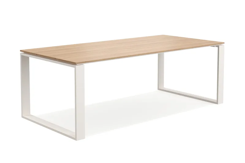 Devon Stort Rektangulärt Matbord utomhus 210x100 cm i aluminium - Beige - Utemöbler & utemiljö - Utebord & trädgårdsbord - Matbord utomhus