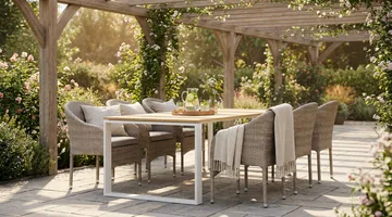 Devon Stort Rektangulärt Matbord utomhus 210x100 cm i aluminium - Beige - Utemöbler & utemiljö - Utebord & trädgårdsbord - Matbord utomhus