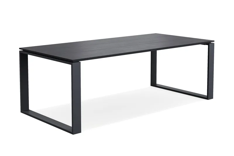 Devon Stort Rektangulärt Matbord utomhus 210x100 cm i aluminium - Svart - Utemöbler & utemiljö - Utebord & trädgårdsbord - Matbord utomhus