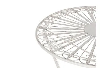 Dursley Runt Hopfällbart Cafébord och Kaffebord Utomhus 45 cm Metall - Vit - Utemöbler & utemiljö - Utebord & trädgårdsbord - Cafébord