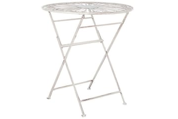 Dursley Runt Hopfällbart Cafébord och Kaffebord Utomhus 45 cm Metall - Vit - Utemöbler & utemiljö - Utebord & trädgårdsbord - Cafébord