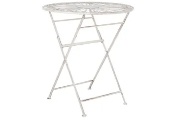 Dursley Runt Hopfällbart Cafébord och Kaffebord Utomhus 45 cm Metall - Vit - Utemöbler & utemiljö - Utebord & trädgårdsbord - Cafébord