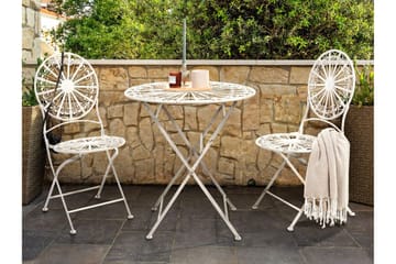 Dursley Runt Hopfällbart Cafébord och Kaffebord Utomhus 45 cm Metall - Vit - Utemöbler & utemiljö - Utebord & trädgårdsbord - Cafébord