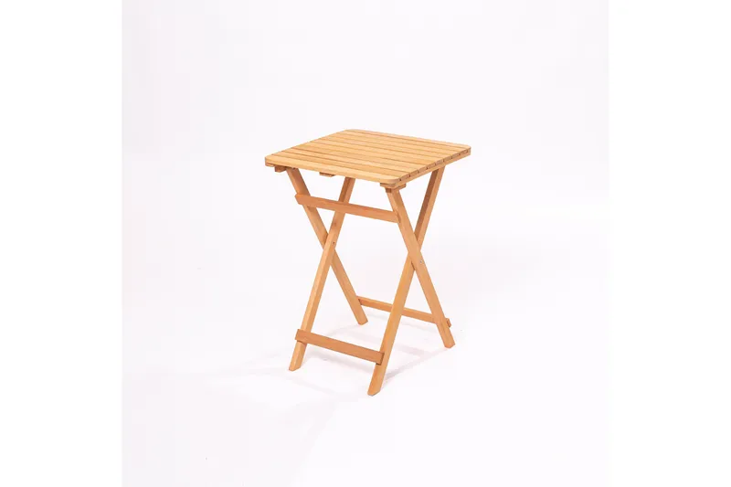 Emirhan Hopfällbart Cafébord och Kaffebord Utomhus 60 cm Trä - Brun - Utemöbler & utemiljö - Utebord & trädgårdsbord - Cafébord