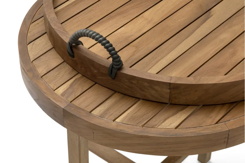 Himmelsnäs Runt Sidobord BrickUtebord och Avlastningsbord Utomhus 60 cm Trä - Brun - Utemöbler & utemiljö - Utebord & trädgårdsbord - Sidobord utomhus