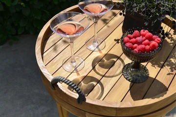 Himmelsnäs Runt Sidobord BrickUtebord och Avlastningsbord Utomhus 60 cm Trä - Brun - Utemöbler & utemiljö - Utebord & trädgårdsbord - Sidobord utomhus