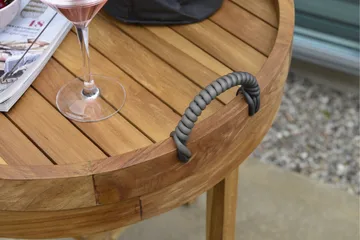 Himmelsnäs Runt Sidobord BrickUtebord och Avlastningsbord Utomhus 60 cm Trä - Brun - Utemöbler & utemiljö - Utebord & trädgårdsbord - Sidobord utomhus