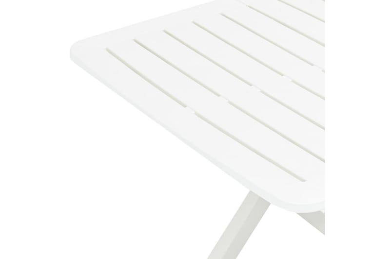 Hopfällbart trädgårdsbord vit 79x72x70 cm plast - Vit - Matbord utomhus