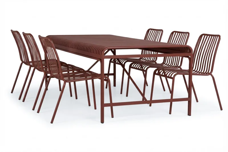 Jarva Rektangulärt Matbord Utomhus 90x200 cm i Metall - Röd - Utemöbler & utemiljö - Utebord & trädgårdsbord - Matbord utomhus