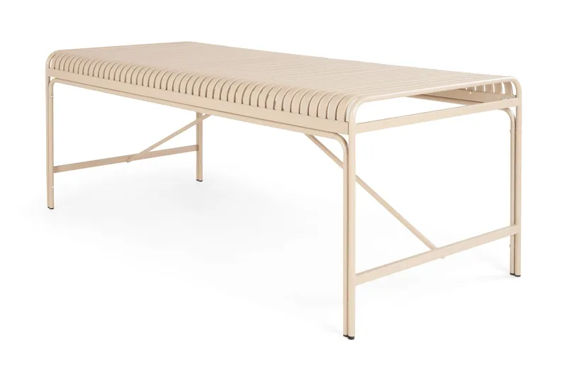 Jarva Stort Rektangulärt Matbord Utomhus 200 cm i metall, Beige
