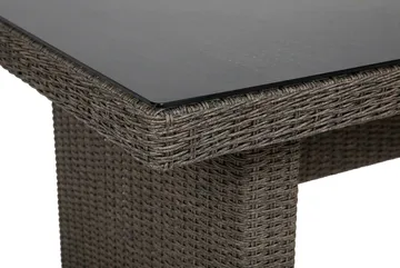 Marcus Rektangulärt Matbord utomhus 160x90 cm i konstrotting med glasskiva - Grå - Utemöbler & utemiljö - Utebord & trädgårdsbord - Matbord utomhus