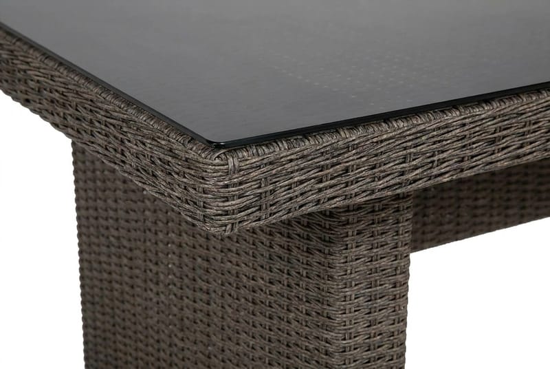 Marcus Rektangulärt Matbord utomhus 160x90 cm i konstrotting med glasskiva - Grå - Utemöbler & utemiljö - Utebord & trädgårdsbord - Matbord utomhus