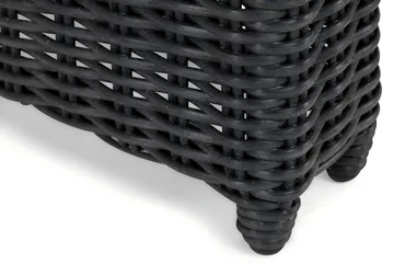 Marcus Rektangulärt Matbord utomhus 160x90 cm i konstrotting med glasskiva - Svart - Utemöbler & utemiljö - Utebord & trädgårdsbord - Matbord utomhus