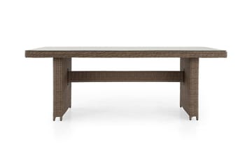 Marcus Stort Matbord Utomhus 200x100 cm – Utebord i konstrotting med glasskiva för Uteplats och Trädgård - Natur Trä - Utemöbler & utemiljö - Utebord & trädgårdsbord - Matbord utomhus