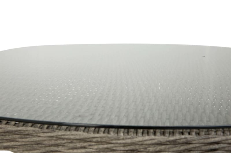 Marcus Stort Runt Matbord Utomhus 140 cm – Utebord i konstrotting med glasskiva för Uteplats och Trädgård - Grå - Utemöbler & utemiljö - Utebord & trädgårdsbord - Matbord utomhus