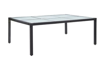 Matbord för trädgården svart 200x150x74 cm konstrotting