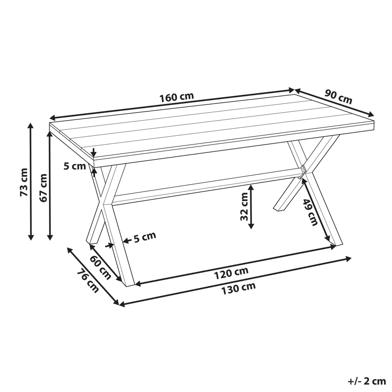 Matbord Tiano 160 cm - Brun - Utemöbler & utemiljö - Utebord & trädgårdsbord - Matbord utomhus