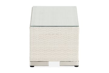 Bahamas Loungebord utomhus 113x58 cm till soffgrupp i konstrotting med glasskiva - Vit - Utemöbler & utemiljö - Utebord & trädgårdsbord - Matbord utomhus
