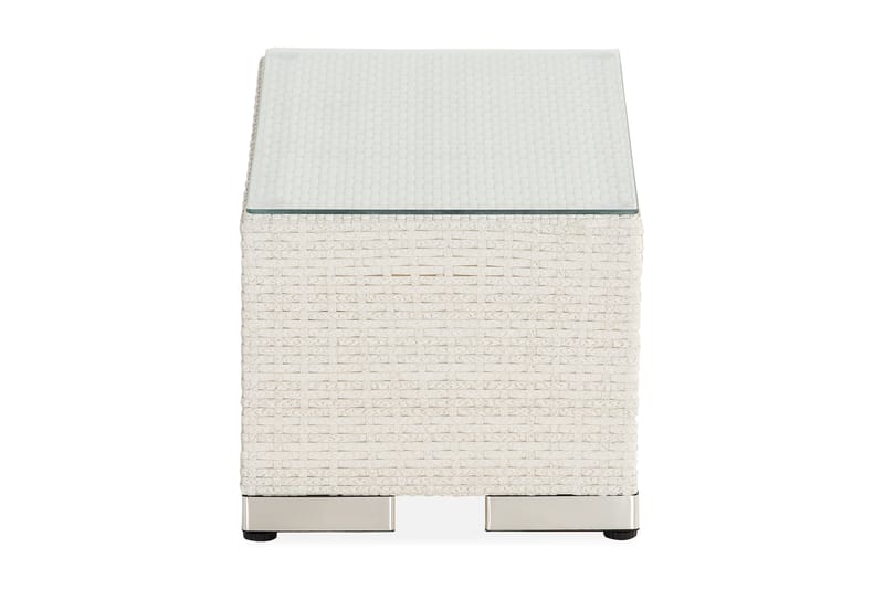 Bahamas Loungebord utomhus 113x58 cm till soffgrupp i konstrotting med glasskiva - Vit - Utemöbler & utemiljö - Utebord & trädgårdsbord - Matbord utomhus