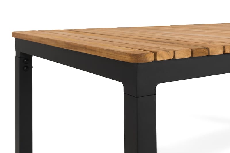 Bahamas Soffbord Utomhus 110x60 cm Utebord i Teak med aluminium ben - Brun / Svart - Utemöbler & utemiljö - Utebord & trädgårdsbord - Matbord utomhus