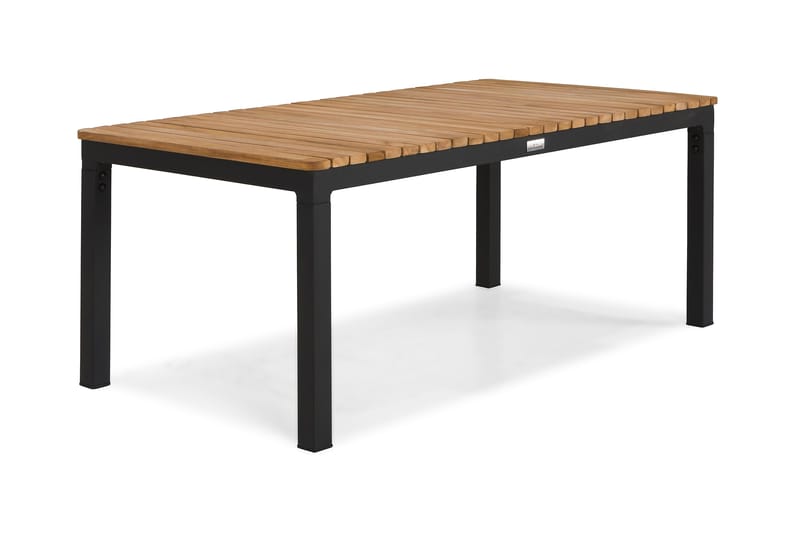 Bahamas Soffbord Utomhus 110x60 cm Utebord i Teak med aluminium ben - Brun / Svart - Utemöbler & utemiljö - Utebord & trädgårdsbord - Matbord utomhus