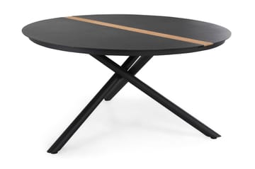 Bastian Runt Matbord Utomhus 140 cm – Utebord i Spray glas och teak med aluminium kryssben - Svart - Utemöbler & utemiljö - Utebord & trädgårdsbord - Matbord utomhus
