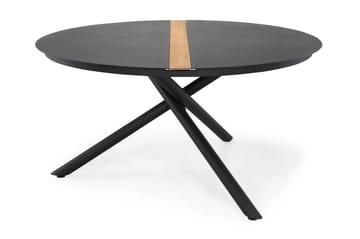 Bastian Runt Matbord Utomhus 140 cm – Utebord i Spray glas och teak med aluminium kryssben - Svart - Utemöbler & utemiljö - Utebord & trädgårdsbord - Matbord utomhus