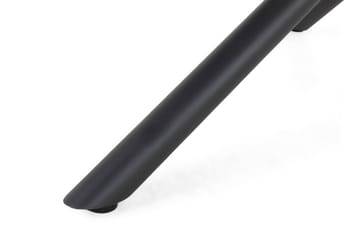 Bastian Runt Matbord Utomhus 140 cm – Utebord i Spray glas och teak med aluminium kryssben - Svart - Utemöbler & utemiljö - Utebord & trädgårdsbord - Matbord utomhus