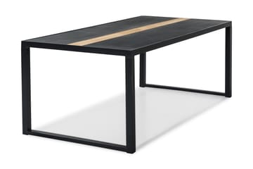 Bastian Stort Matbord Utomhus 200x100cm – Utebord i Spray glas och teak med aluminium ben - Svart - Utemöbler & utemiljö - Utebord & trädgårdsbord - Matbord utomhus