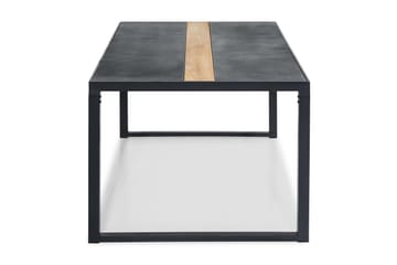 Bastian Stort Matbord Utomhus 200x100cm – Utebord i Spray glas och teak med aluminium ben - Svart - Utemöbler & utemiljö - Utebord & trädgårdsbord - Matbord utomhus